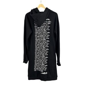 Mess in a Bottle Hoodie Sweatshirt Dress Size L Back Graphic Empowering